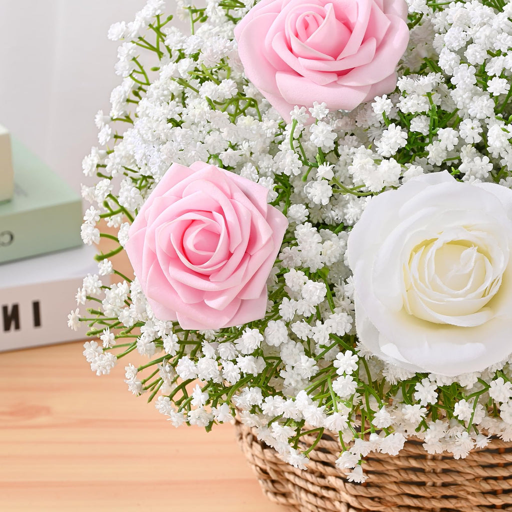 100 Baby Breath Flowers Artificial Bulk, 21" Babys Breath Artificial Flower