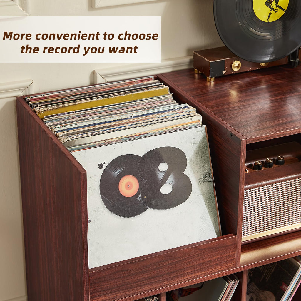 Large 48'' Record Player Stand with Display Area