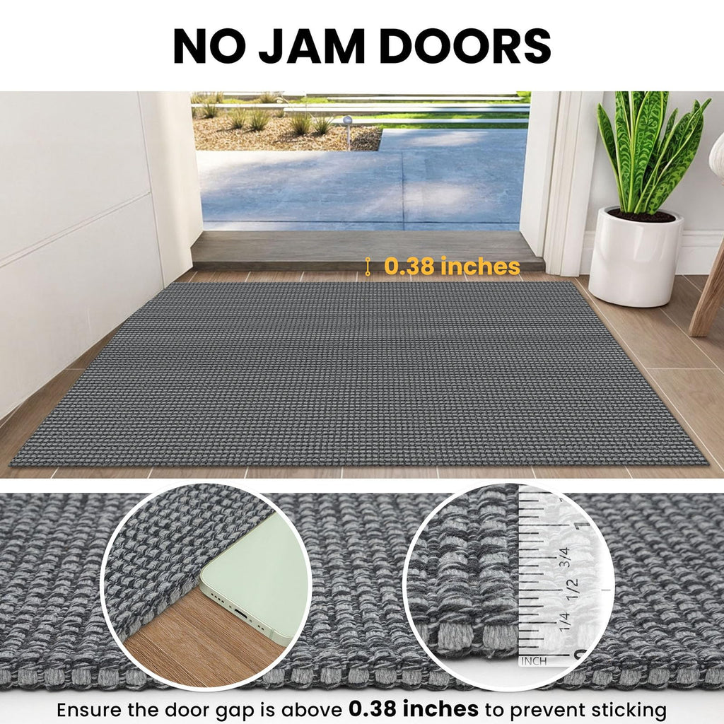 Washable Runner Rug 2x8 Non Slip Rubber Backed Hallway Runner Entryway Runner Indoor, Kitchen Rugs Woven Cotton Floor