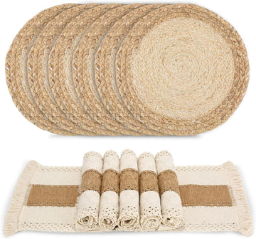 Placemats with Round Placemats and Table Mats - Set of 6