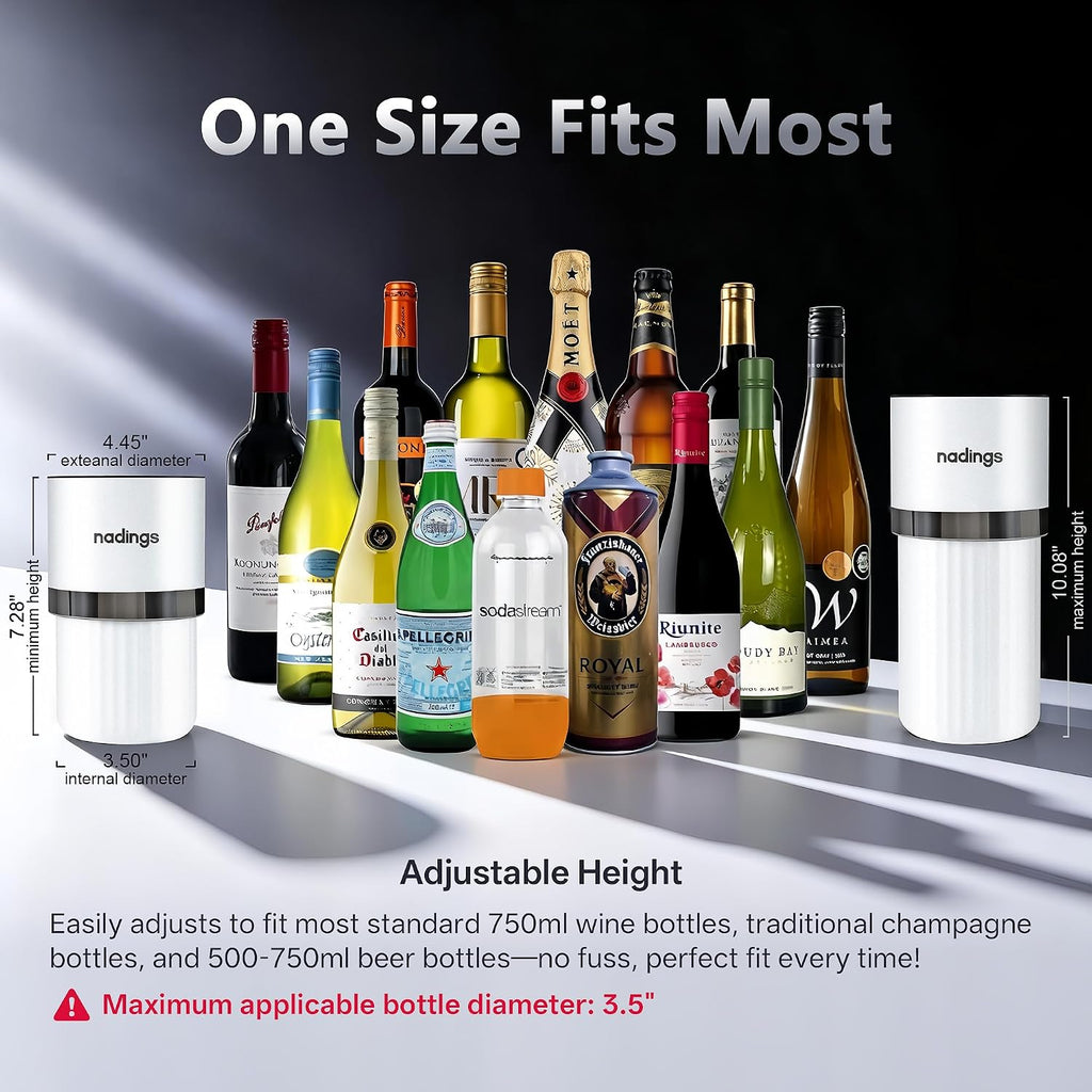 Iceless Wine Chiller, Keeps Cold 6+ Hours, Fits Most Wine Bottles