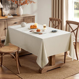 Natural Beige Linen Cotton Table Cloth Rectangle Tablecloth Spring Waterproof Spillproof Cross-Star 
