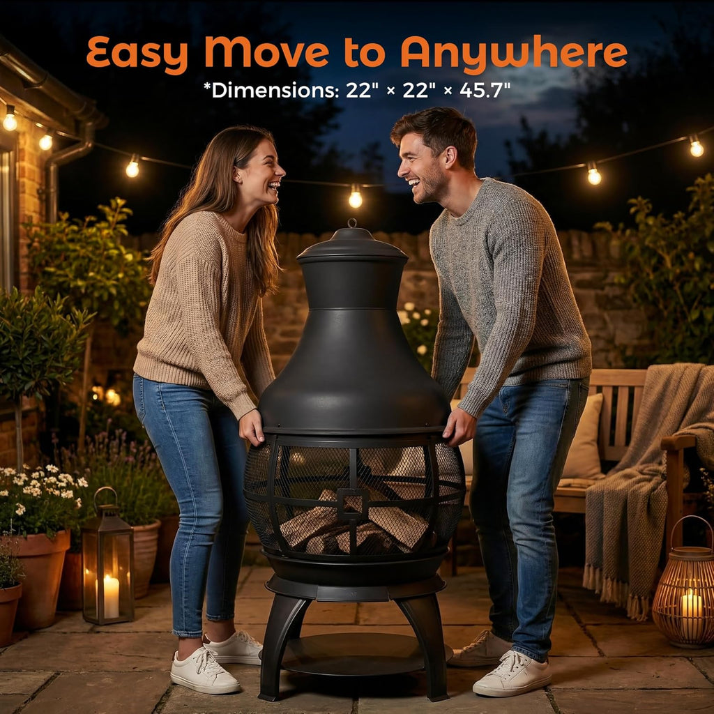 Chiminea Outdoor Fireplace, Outdoor Wood Burning Fire Pits