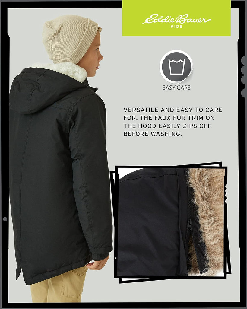 Boys' Winter Coat - Waterproof Heavyweight Down Parka Jacket with Faux Fur Hood (3-20)