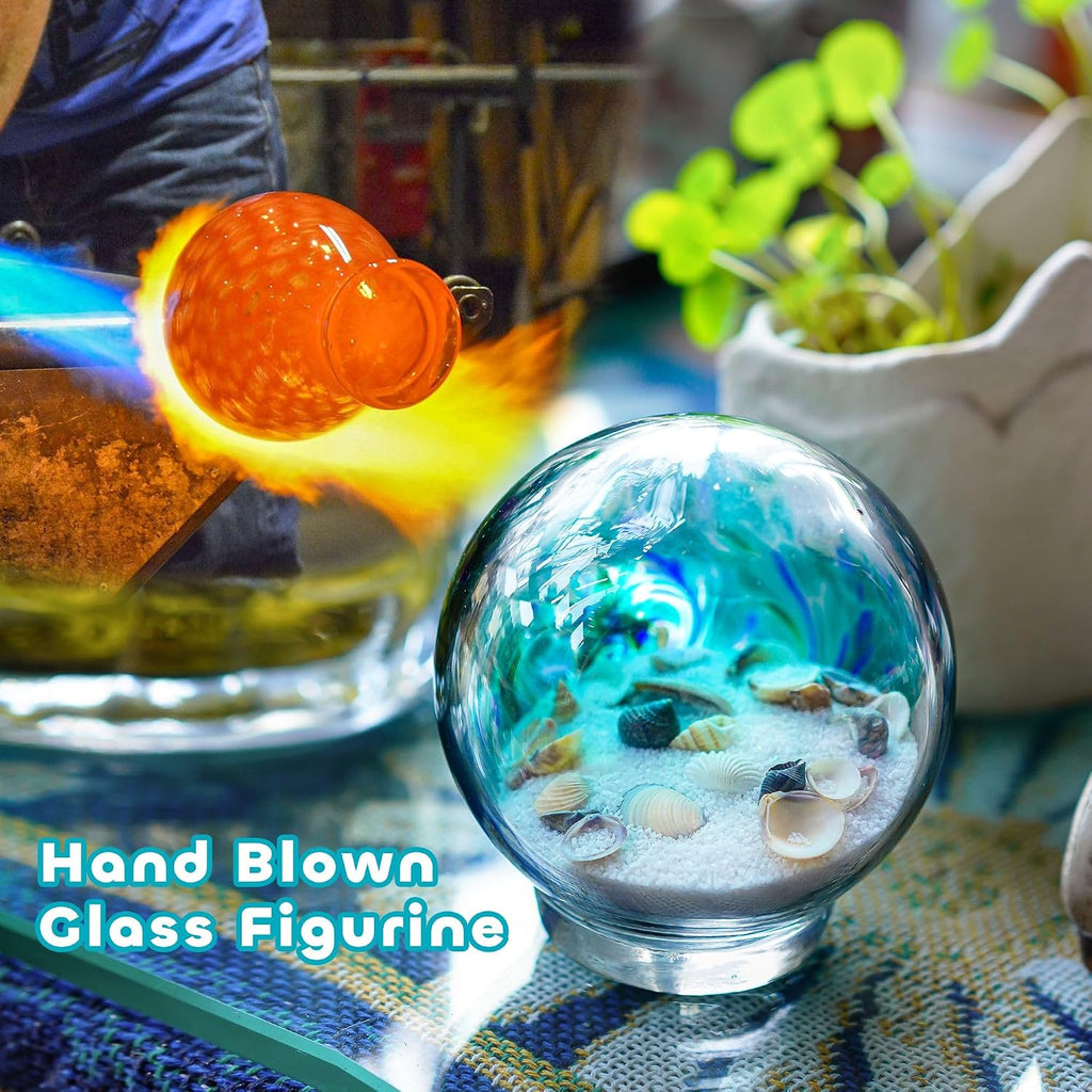 4'' Sea Globe Hand Blown Art Glass Decor