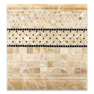 Honey Onyx 2 X 2 Polished Premium Mosaic Tile on Mesh (Box of 5 sq. ft.)