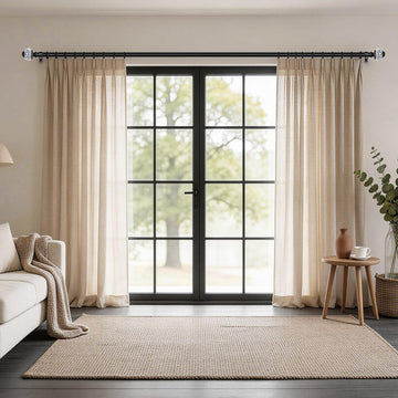 1 Inch Curtain Rods 36 to 72 Inches (3 to 6 ft) Telescoping Single Drapery Rod, Black Curtain Rods for Windows 24 to