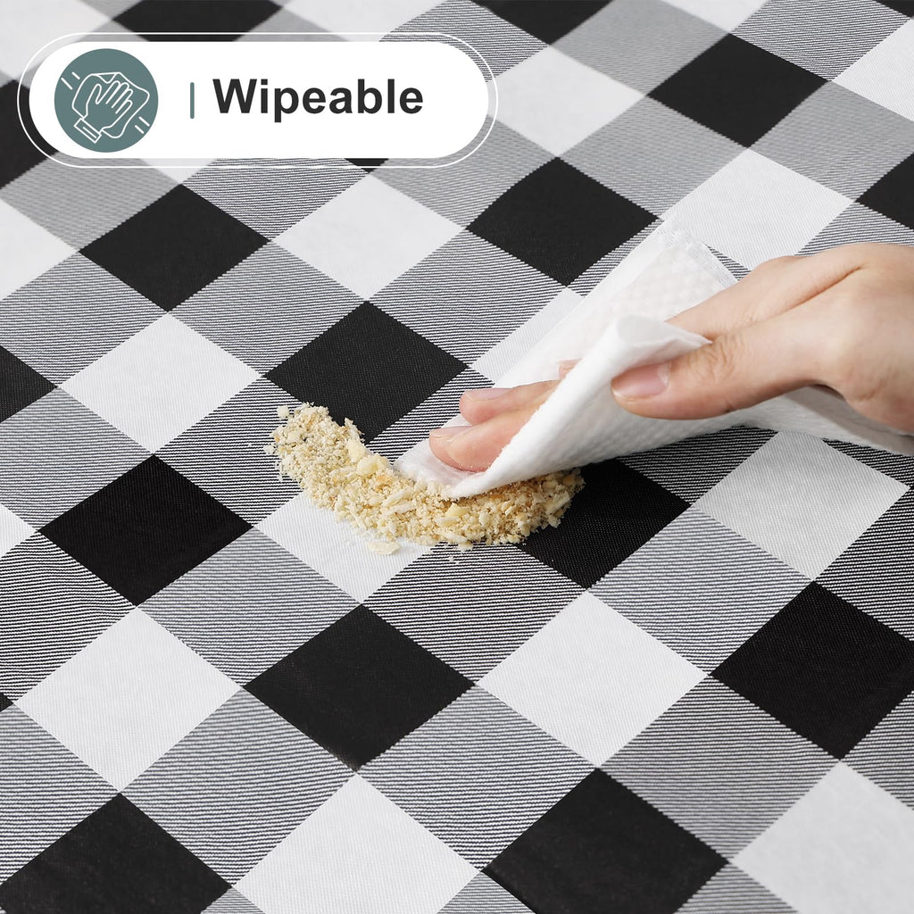 Round Waterproof Vinyl Table Cloth, Flannel Backed Tablecloth