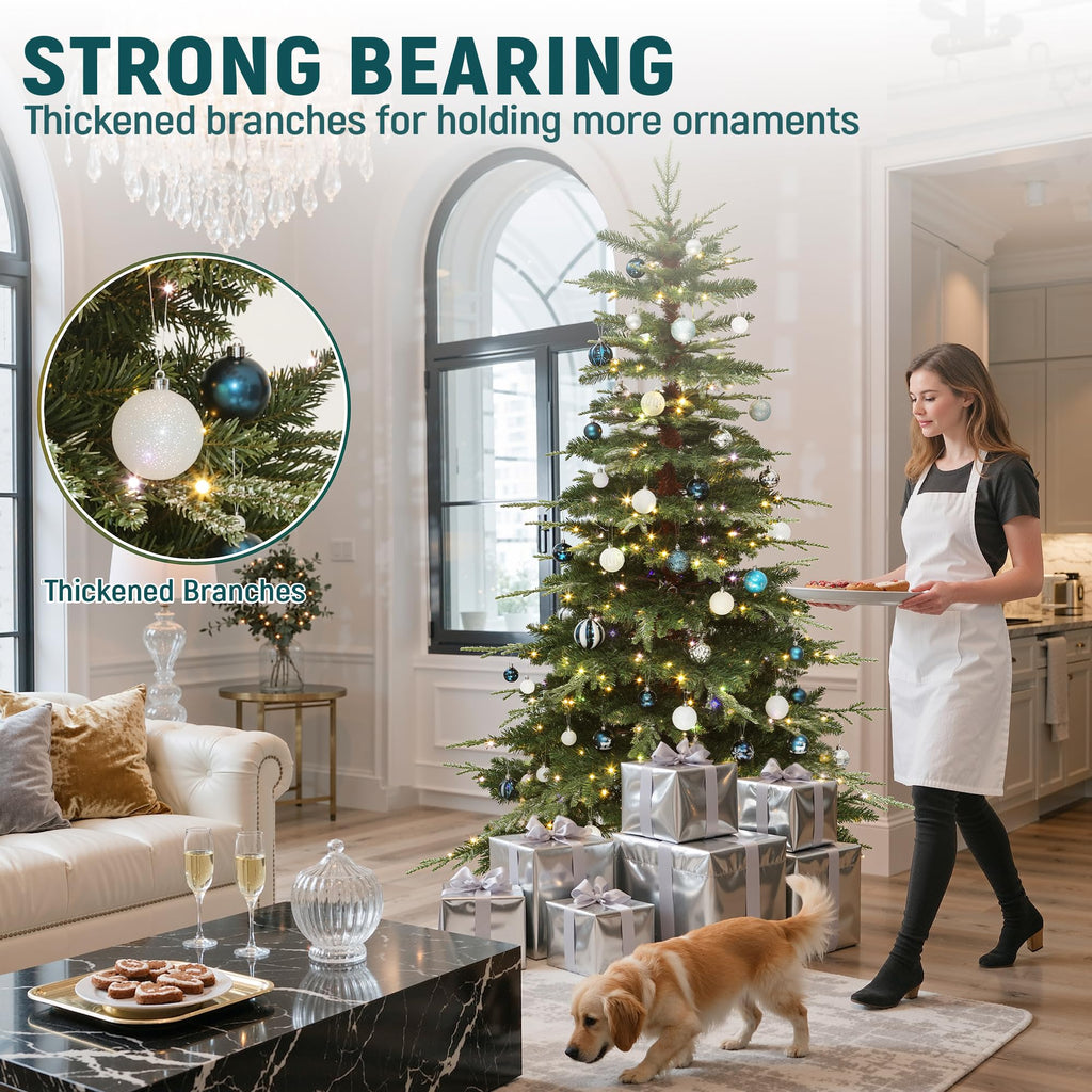 6.5ft Prelit Aspen Fir Artificial Christmas Tree with Remote