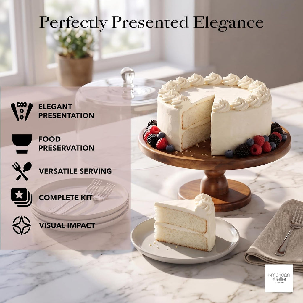 Madera Pedestal Plate with Dome, Brown, 11.8x12.2in