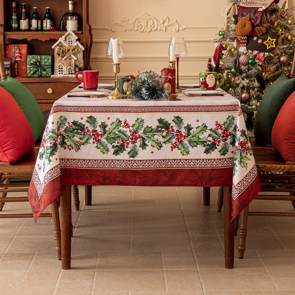 Christmas Jacquard Rectangle Tablecloth, 60 x 84 Inch