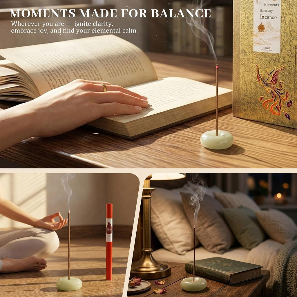 5 in 1 Incense Sticks Gift Set,5 Elements Scents with Incense Holder - Set of 5