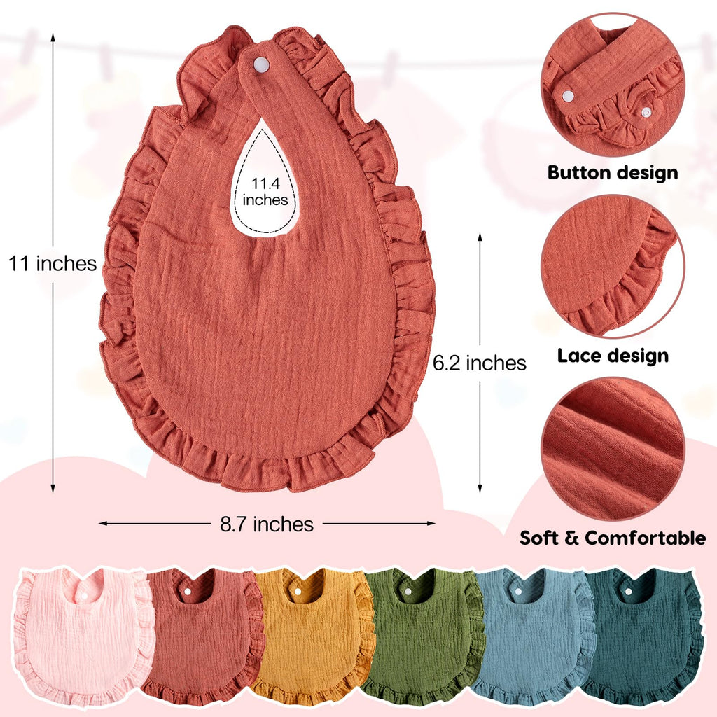 12 Pcs Baby Muslin Bibs and Burp Cloths Set, Cotton, Multicolor