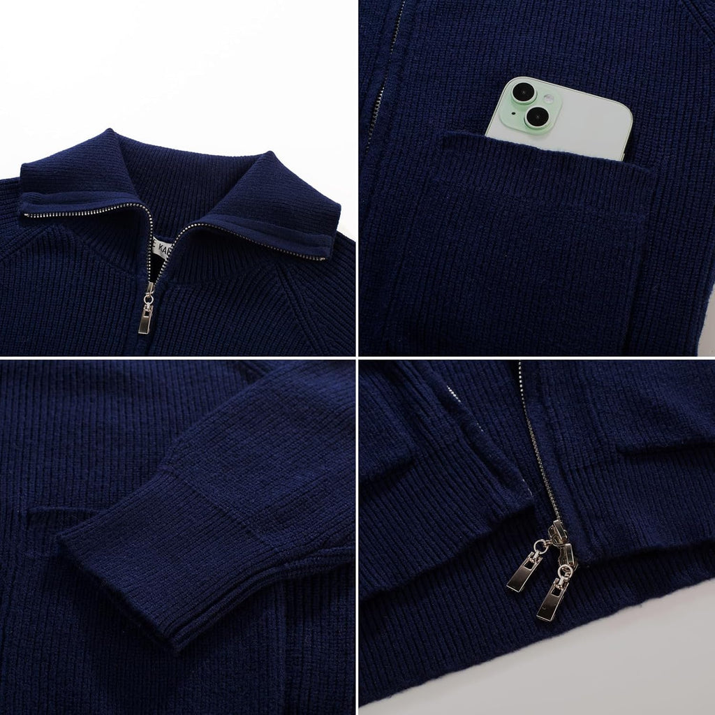Girls Sweater Cardigan Uniform Zip Up Knit Fall Kid Jacket