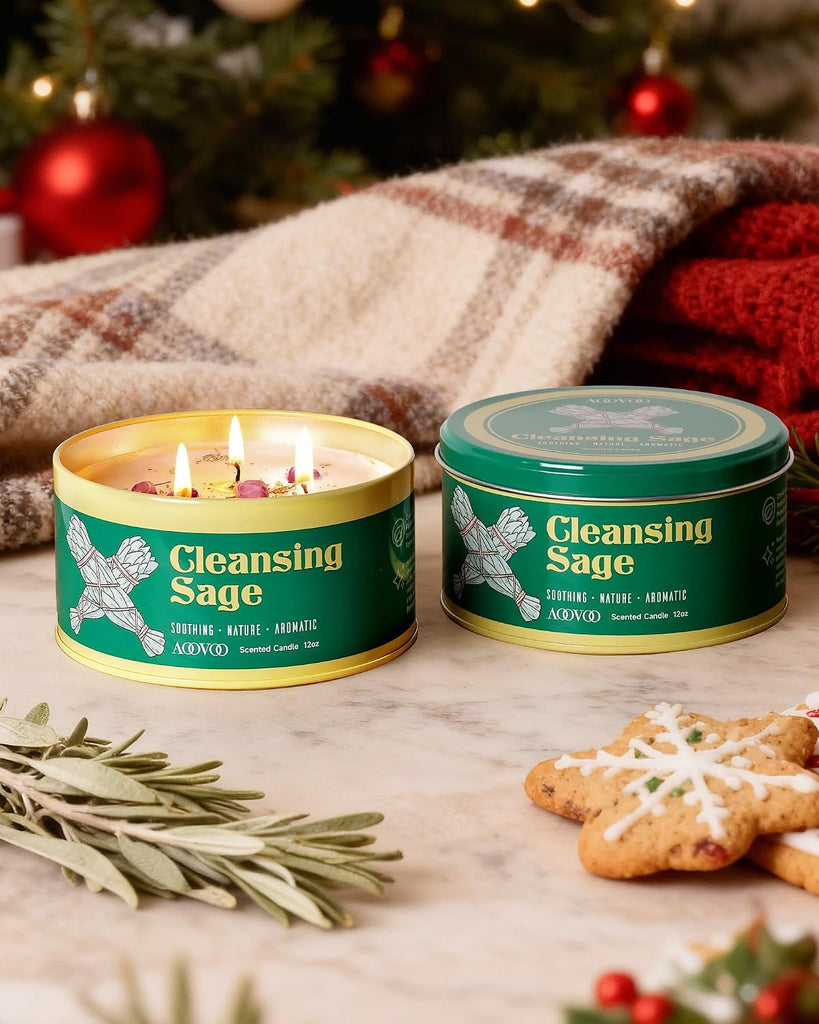 Sage Candle for Cleansing - 2 Pack Scented Candles - Set of 2