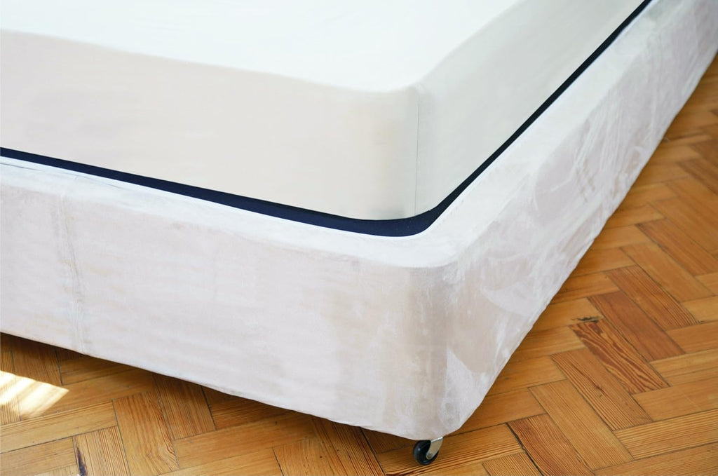 Faux Suede Box Spring Cover (Linen, King/Cal King/Olympic Queen) | Transform Your Bed with This Fully Elasticated