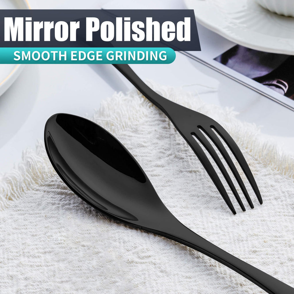 20 Pieces Black Silverware Set Service for 4, Modern 18/10 Stainless Steel Flatware Cutlery Set, Utensil Set Restaurant