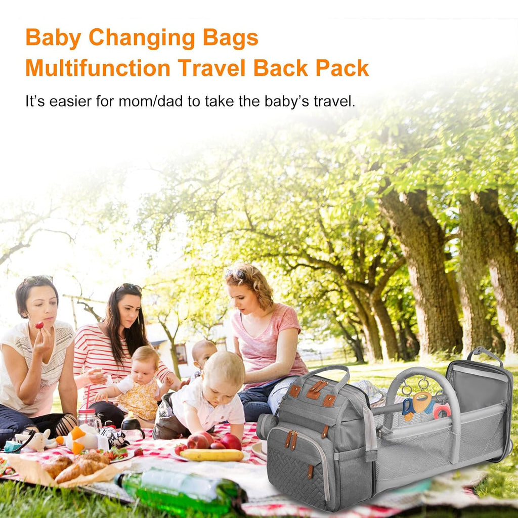 Baby Diaper Bag with Changing Station, Waterproof Diaper Bag Backpack for Moms Dads with USB Charging Port, Baby