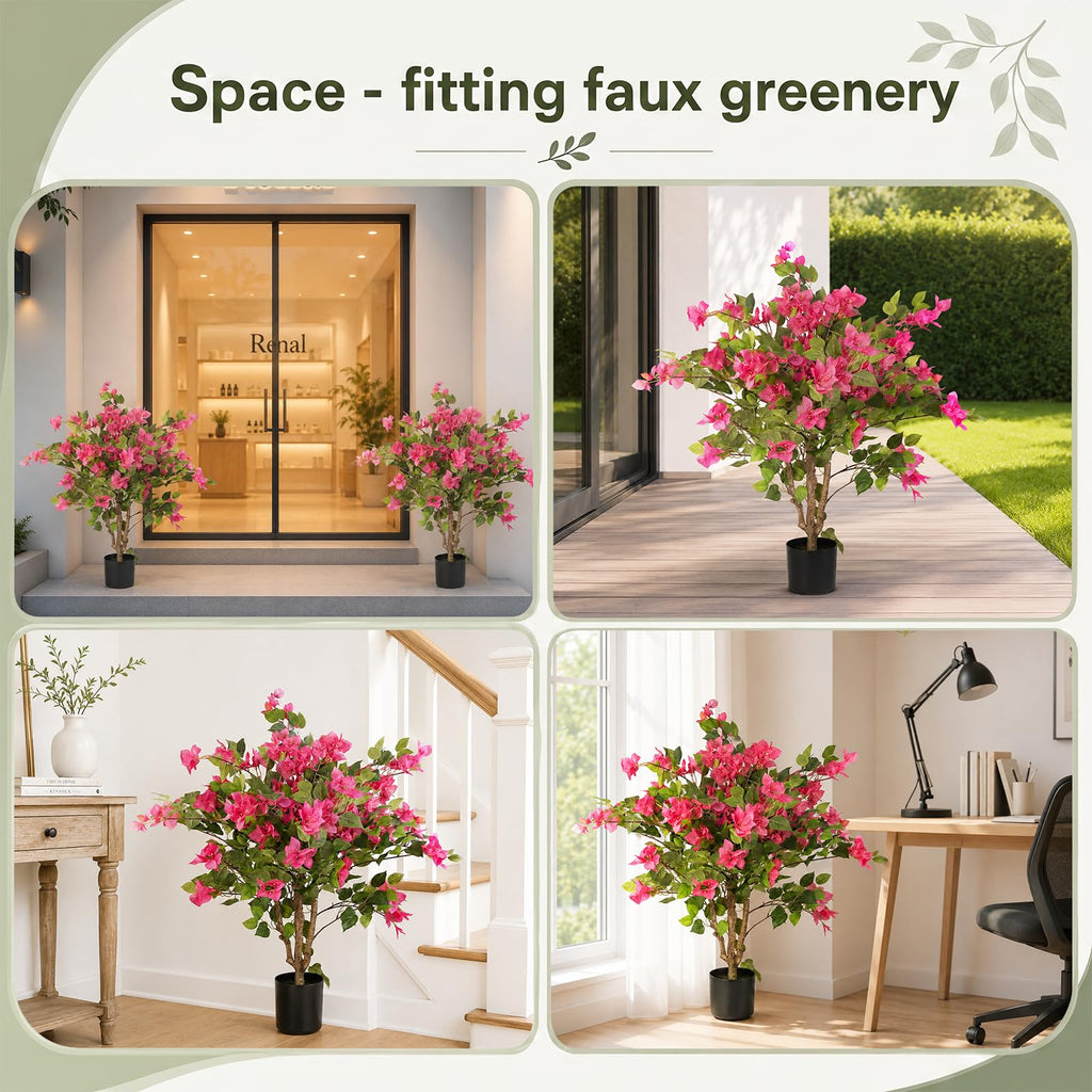 3FT Artificial Bougainvillea Tree, Faux Bougainvillea for Indoor Outdoor Decor, Lifelike Bougainvillea Artificial