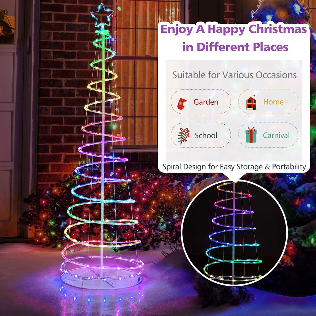 6 FT Lighted Spiral Christmas Tree with 135 LED Lights