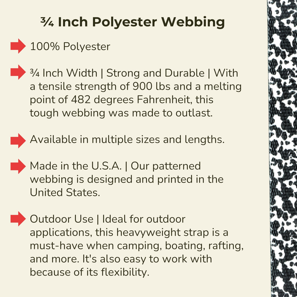 Dairy Cow Polyester Webbing (3/4 Inch, 5 Yards)