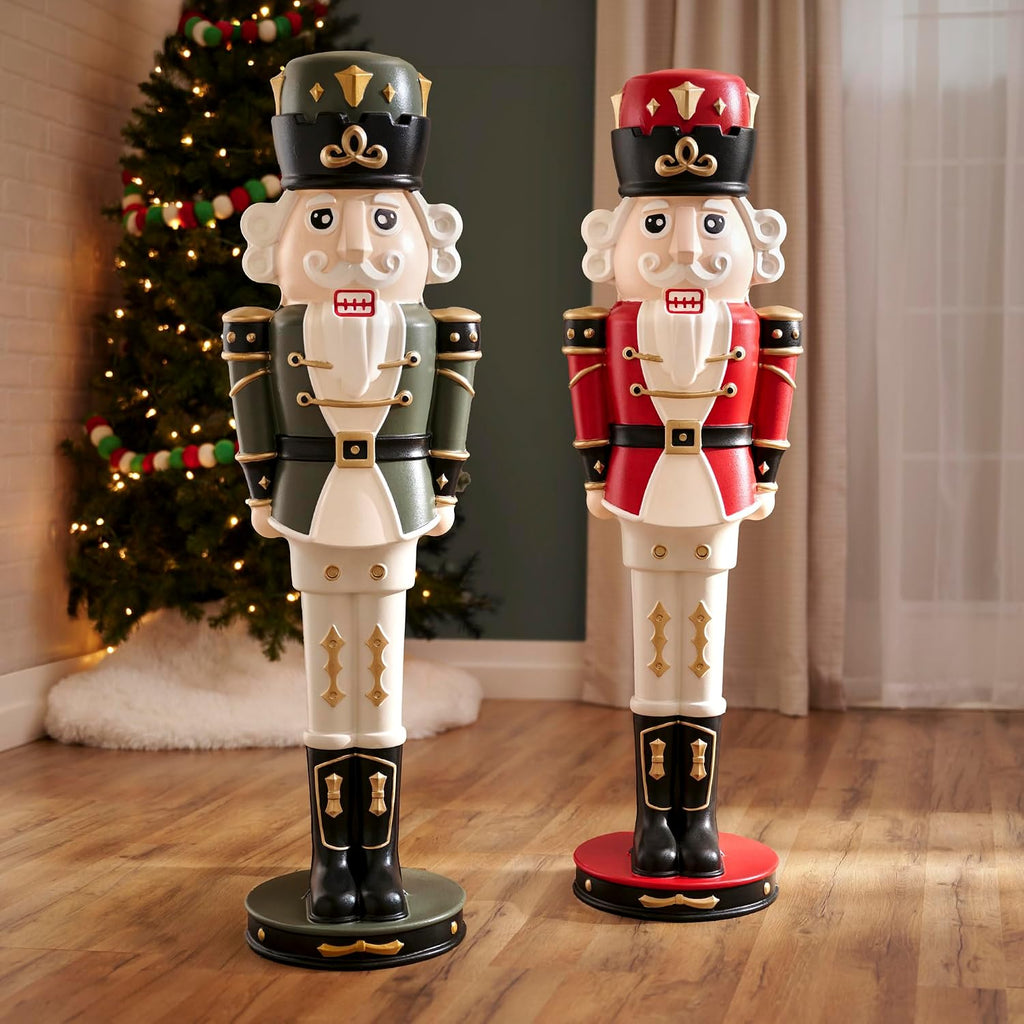 Nutcracker Prince Paintable DIY Holiday Statue, 4-Foot Tall, 2 Pack, White