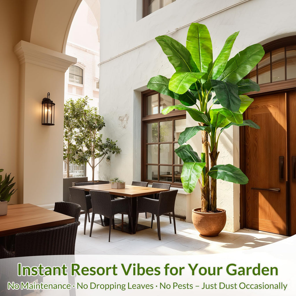 Tall Artificial Banana Tree Big Faux Tropical Bananas Trees Indoor Outdoor Realistic Floor Plant Large Fake Plants