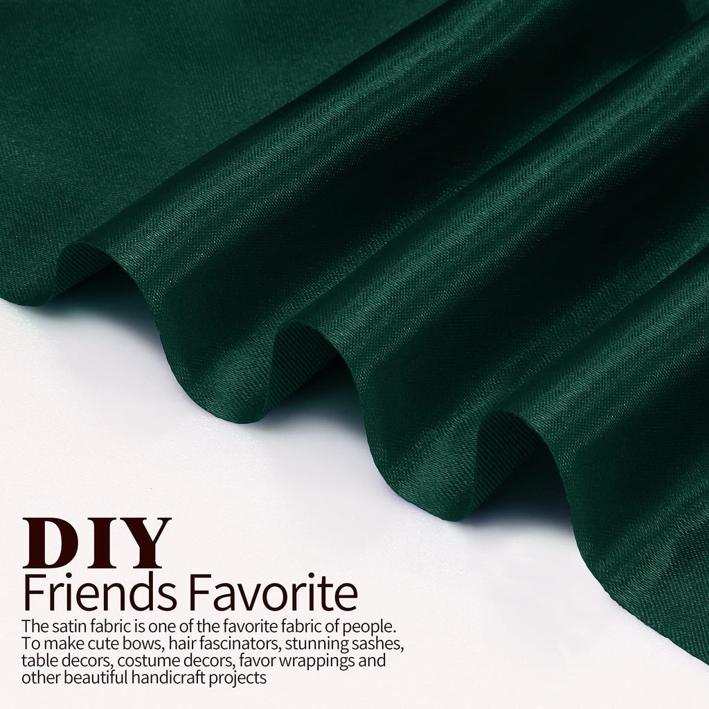 Forest Green Satin Fabric 55 Inch Wide by the Yard, 5 Yard
