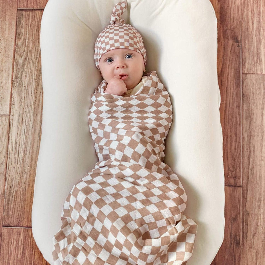 Muslin Swaddle Blankets, Baby Swaddling Wrap Nursery Blanket Unisex, Soft 70% Viscose from Bamboo and 30% Cotton