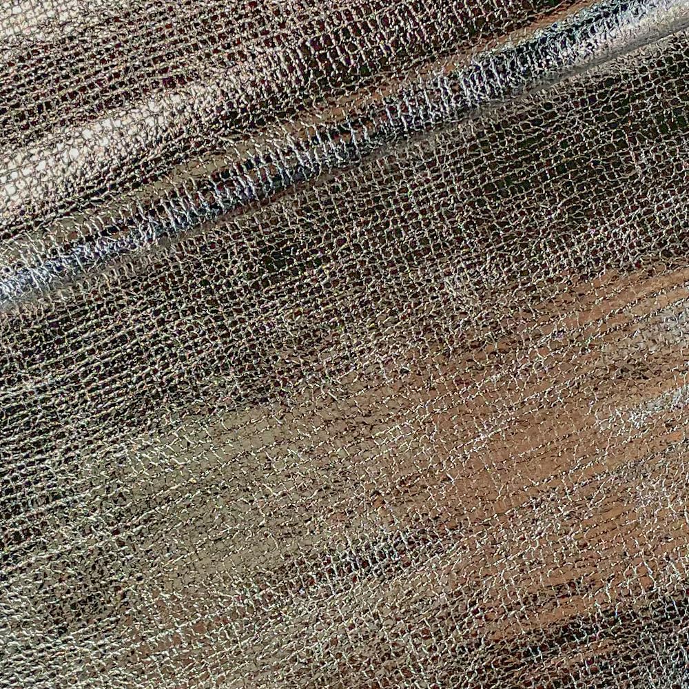 Light Tan Soft Metallic Embossed Textured Faux Leather, 12"×54" Thin PU Vinyl Leather Fabric for Fashion Crafts
