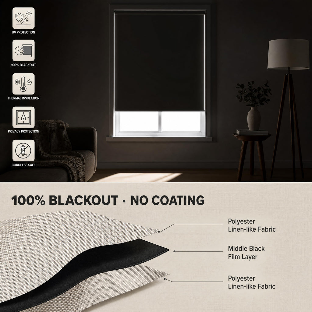 100% Cordless Free-Stop Roller Shades(Natural )