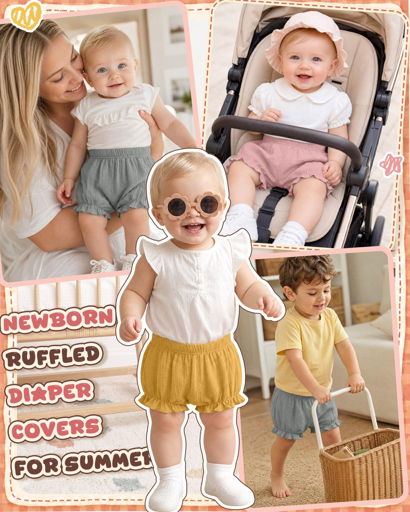 3 Pack 100% Cotton Toddler Bloomers, Color