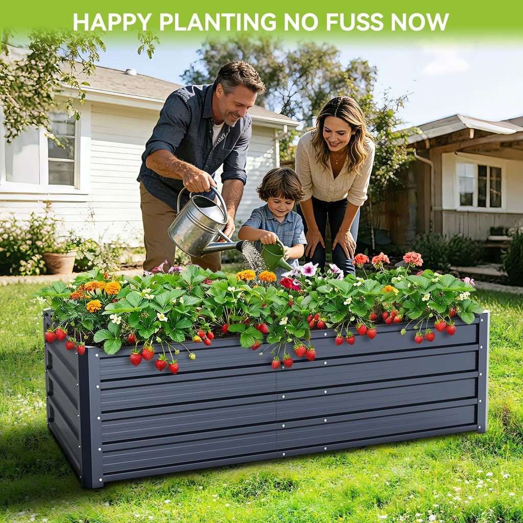 6x3x1.5 FT Metal Raised Garden Bed Outdoor, Heavy Duty Planter Box | 100% Non-Toxic, 202 Gal Large Capacity