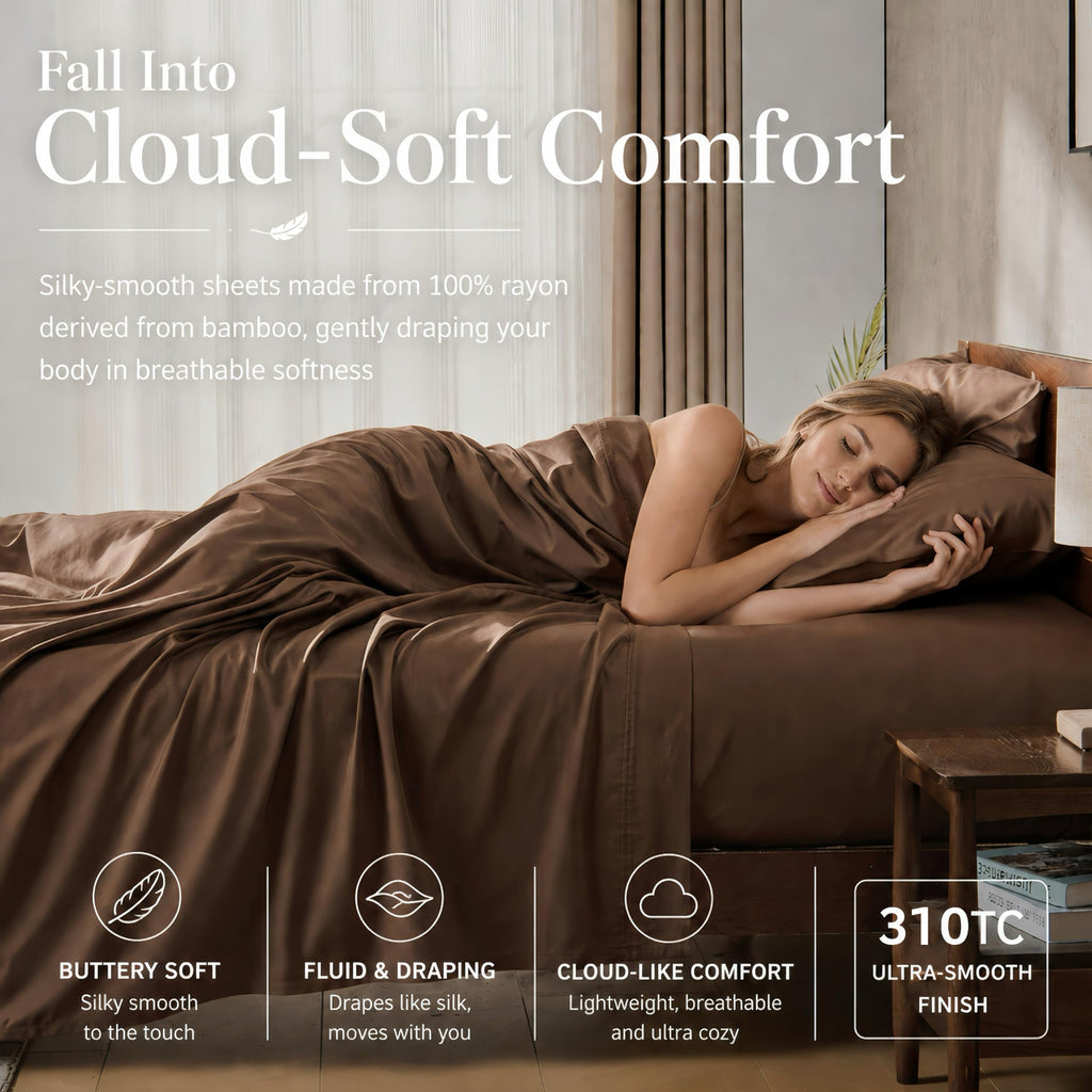 King Bamboo Rayon Sheets 6 Pieces, Soft Cooling Sheets Stay Put