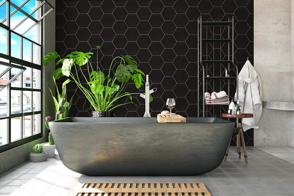 Hexley Graphite 9 x 10in. Matte Porcelain Hexagon Floor Wall Tile