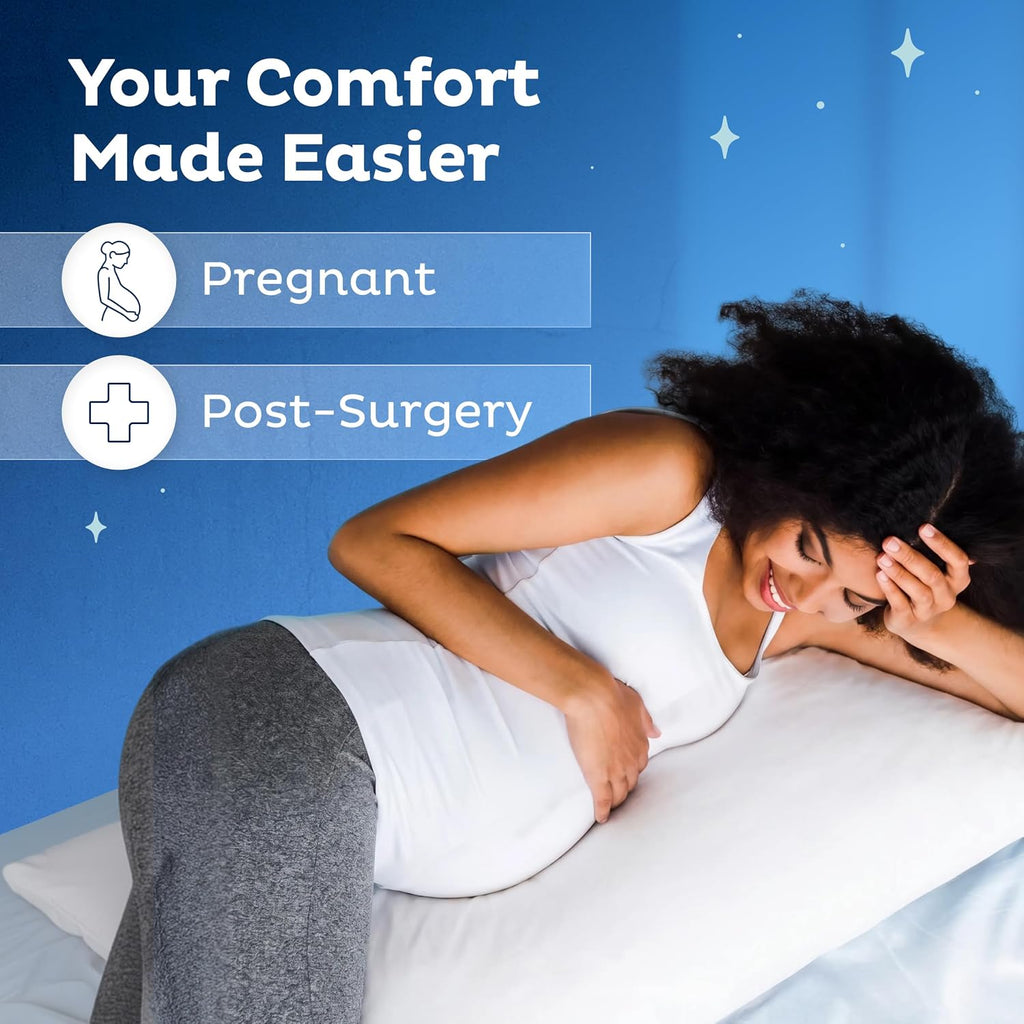 Body Pillow for Adults - Breathable, Full Body Pillow for Side Sleepers - Shredded Memory Foam Gel - Cooling Long
