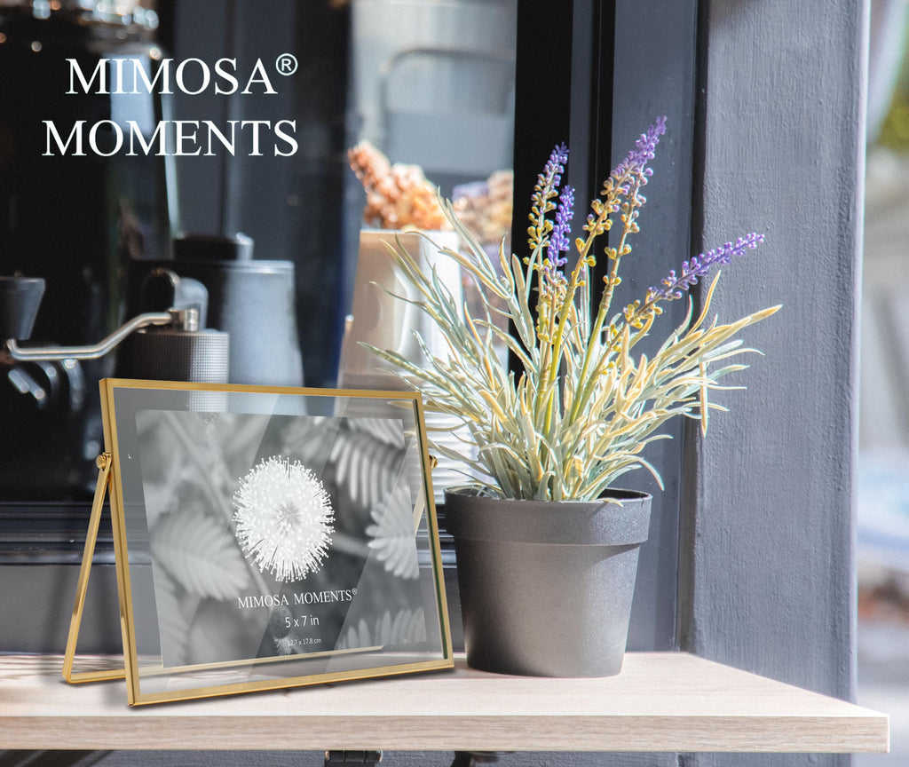 5x7 Brass Metal Floating Horizontal Picture Frame