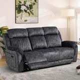 Power Reclining Sofa with Zero Gravity, Adjustable Headrest, Electric Reclining Couch with Wireless Charge, Outlets