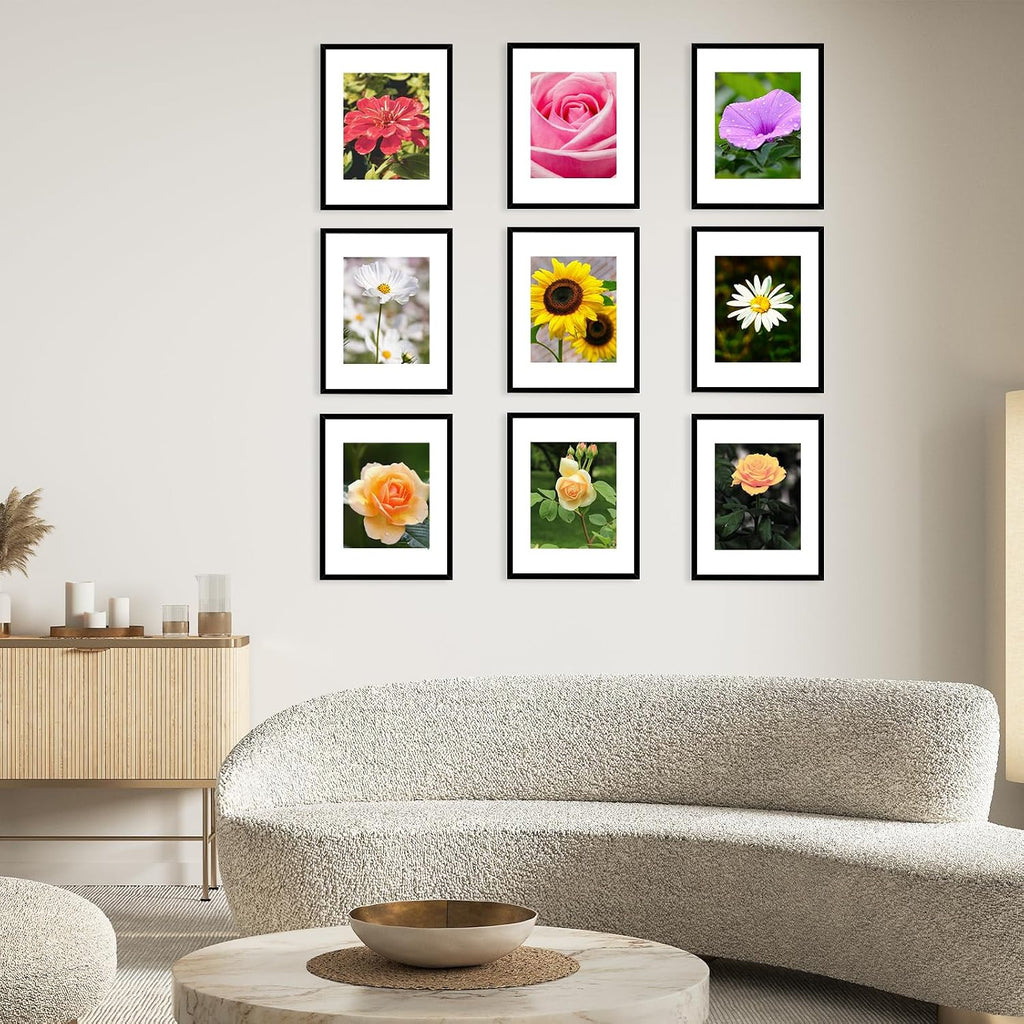 12 Packs 11x14 Picture Frames, Display 8x10 with Mat or 11x14 Without Mat, Black Gallery Wall Frame Set, 11 by 14