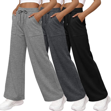 3 Pack Girls Wide Leg Lightweight Pants