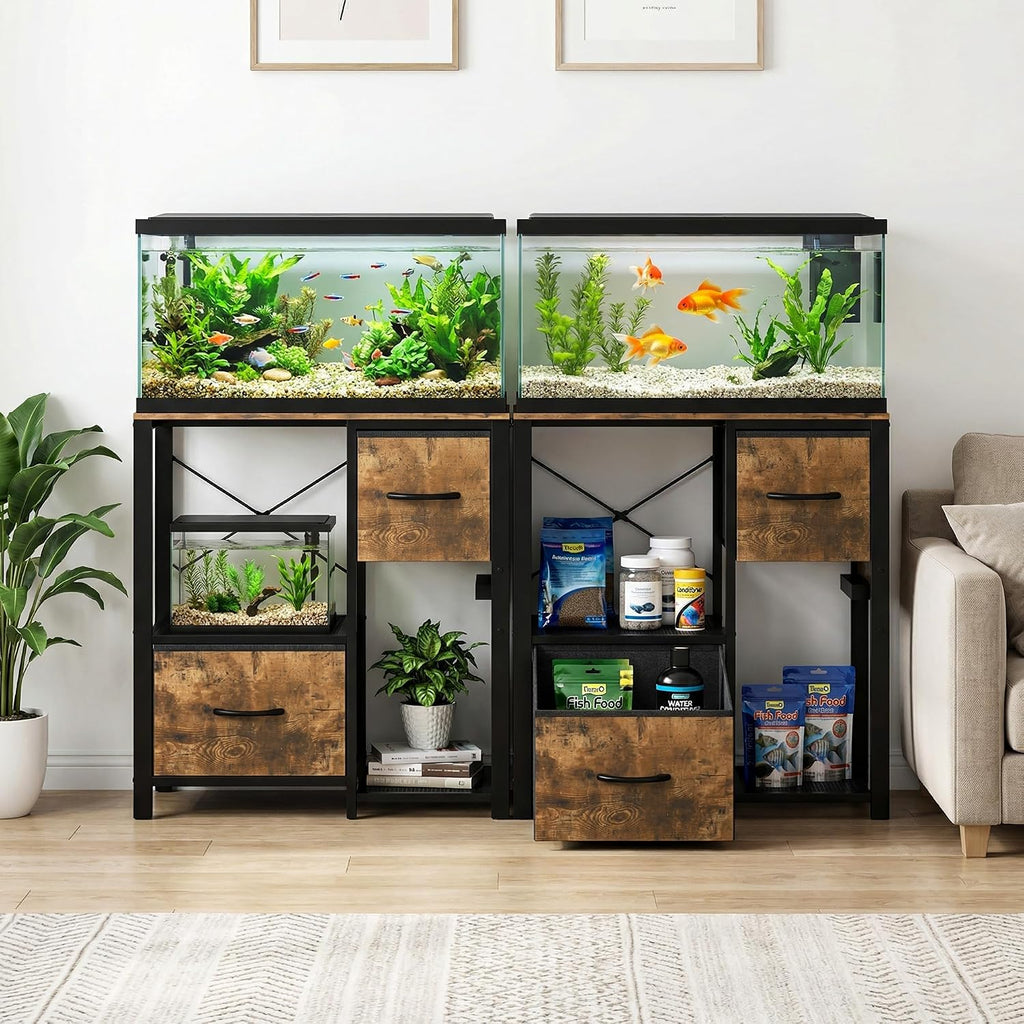10-20-29-30-35 Gal Fish Tank Stand, Aquarium Stand with Power Outlet