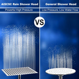 Rain Shower Head - 10 Inch High Pressure Shower Heads 304 Stainless Steel Ultra Thin Square Showerhead Pressure