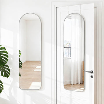 47x14 Over The Door Full Length Mirror or Wall Mounted Silver