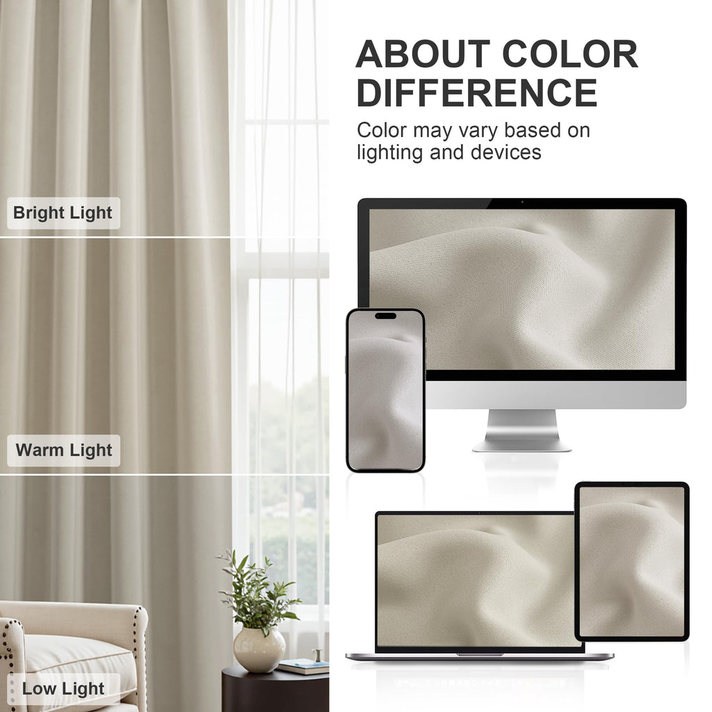 Short Black Out Curtains 48 inch Long for Small Window, Rod Pocket Privacy Bathroom Draperies, Thermal Insulated
