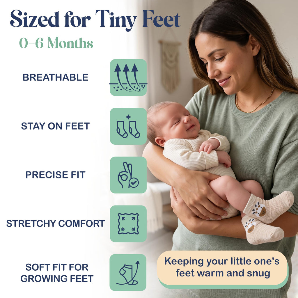 Organic Cotton Blend 12 Pairs Newborn Socks Baby Boy Gift Registry