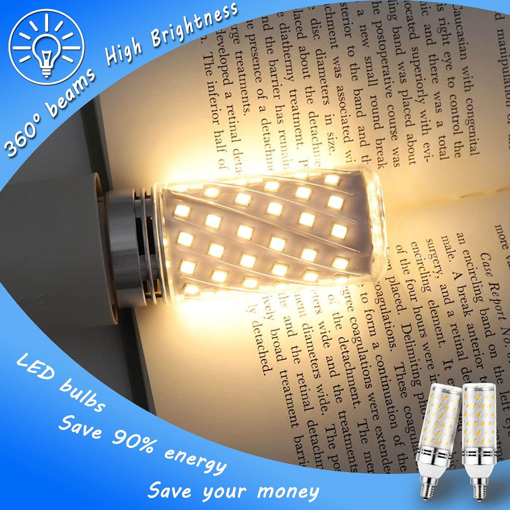 E12 100W Equivalent 12W LED Candelabra Bulb T6 C7 1200lm 2700k Soft Warm