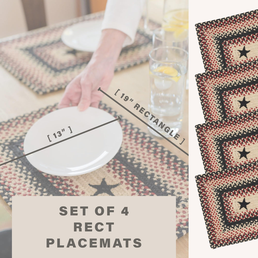 Gloucester Jute Braided Placemats, Rect 13x19 Set of 4