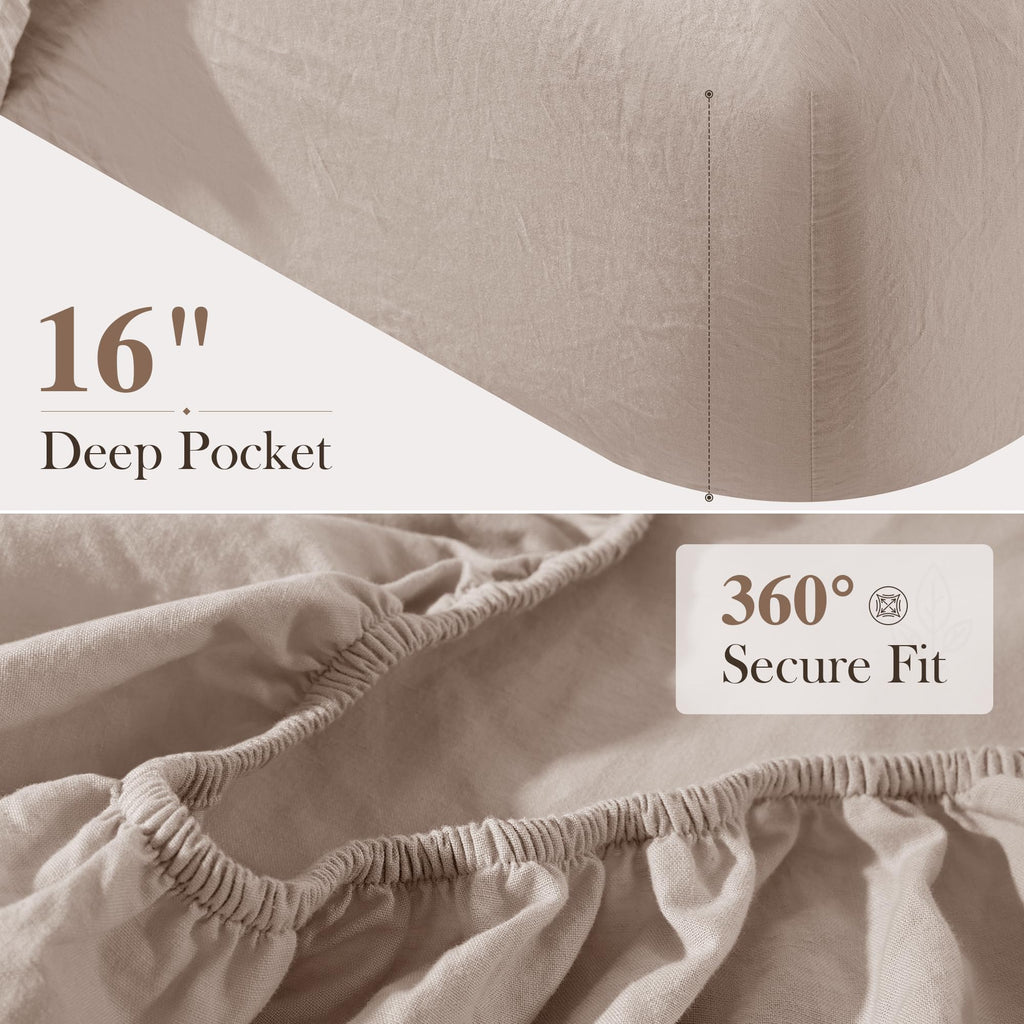 100% French Organic Linen Fitted Sheet Only Up to 16"