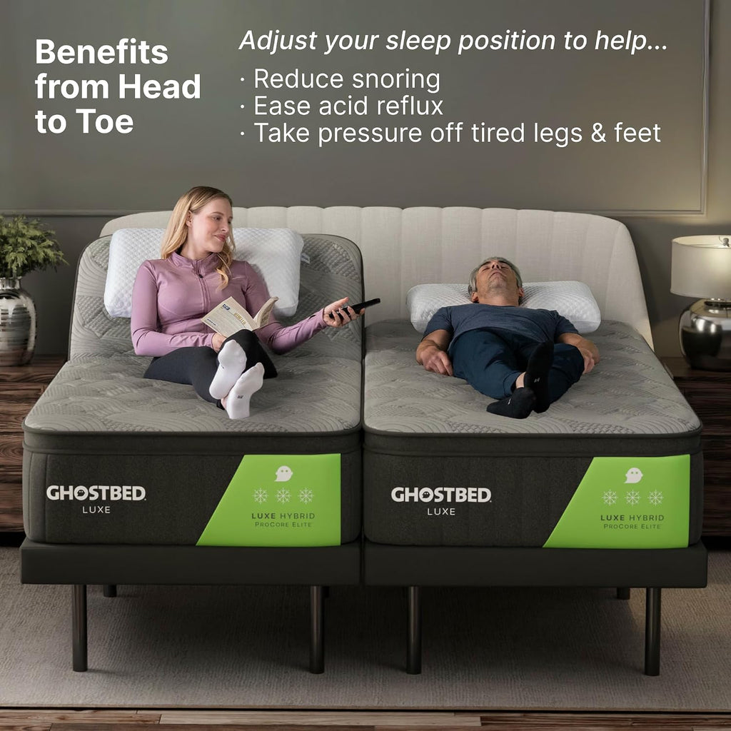 Adjustable Bed Frame & Power Base with Wireless Remote - Zero Gravity & Massage Settings, USB Ports, Split King - Set of 2