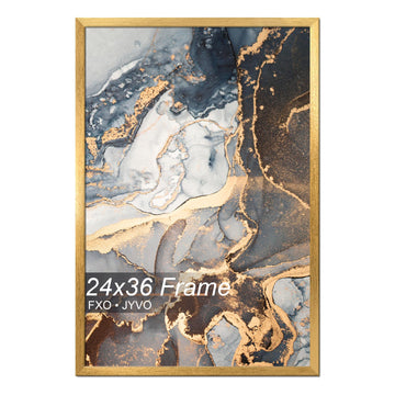 24x36 Picture Frame Gold Engineered Wood Wall Hanging